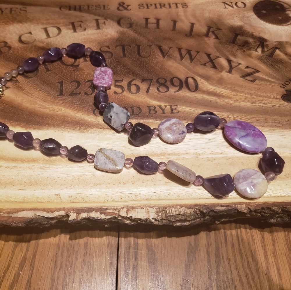 Amethyst beaded necklace